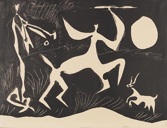 Pablo Picasso - Centaure dansant, fond noir