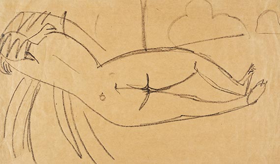 Ernst Ludwig Kirchner - Liegender Akt am Strand von Fehmarn