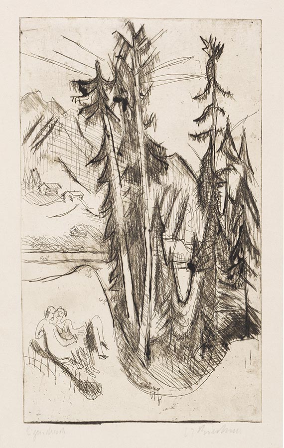 Ernst Ludwig Kirchner - Berglandschaft mit Liebespaar