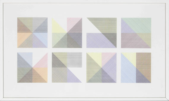 Sol LeWitt - Eight Squares with a Different Color in Each Half Square (Divided Vertically and Horizontally) Composite - Cornice