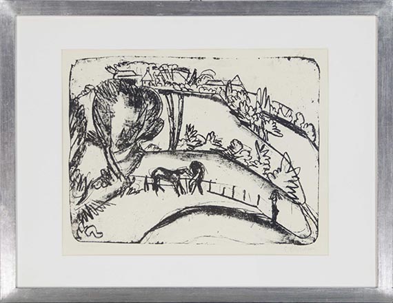 Ernst Ludwig Kirchner - Fehmarnlandschaft mit Pferden (mit Blick auf den Wulfener Berg) - Cornice