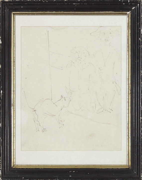 Ernst Ludwig Kirchner - Zwei Kinder mit Katze - Cornice