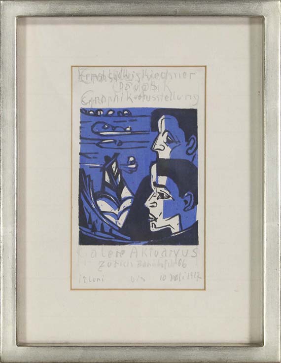 Ernst Ludwig Kirchner - Titelholzschnitt des Katalogs der Ausstellung von E.L. Kirchner, Galerie Aktuaryus, Zürich - Cornice