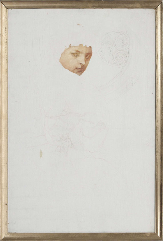 Alphonse Mucha - Unvollendetes Frauenporträt - Cornice