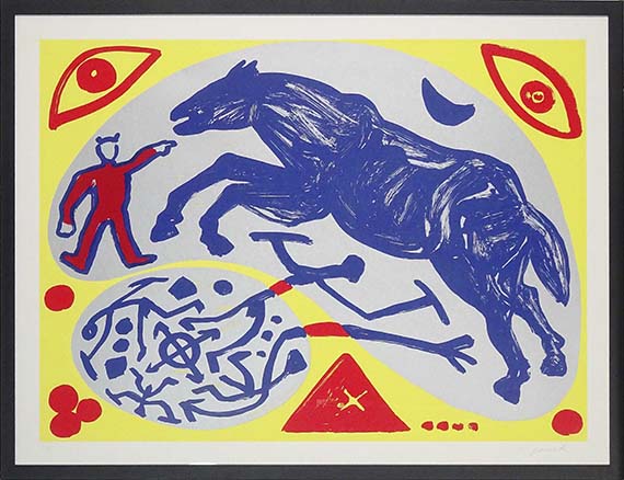 A. R. Penck (d.i. Ralf Winkler) - Das blaue Pferd und der Mongole - Cornice