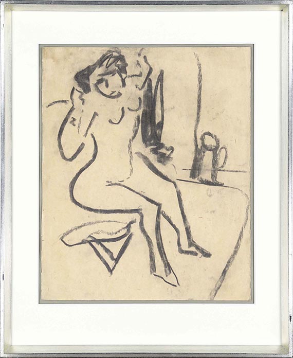 Ernst Ludwig Kirchner - Sitzender Akt im Atelier - Cornice