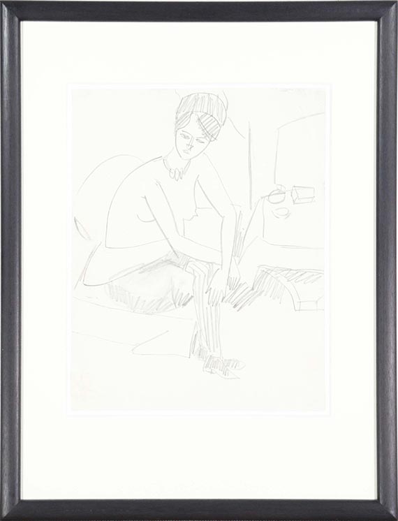 Ernst Ludwig Kirchner - Sitzender Halbakt im Atelier (Dodo) - Cornice