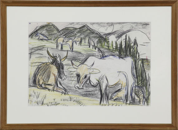 Ernst Ludwig Kirchner - Stehende und ruhende Kühe - Cornice