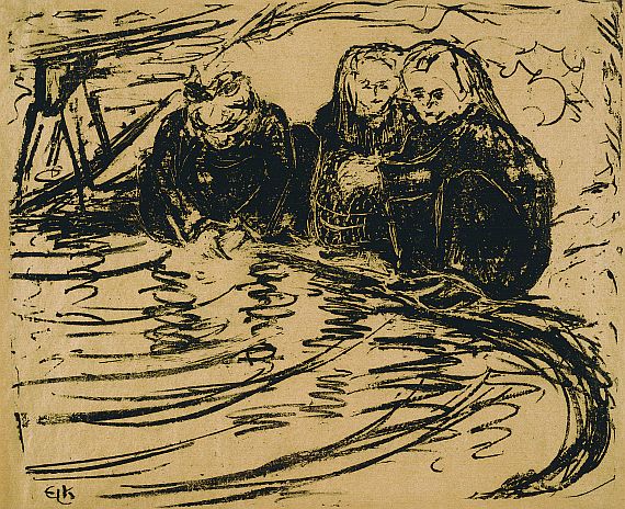 Ernst Ludwig Kirchner - Am Wasser spielende Mädchen