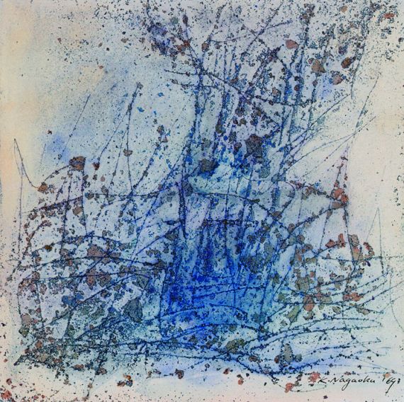 Kunito Nagaoka - 9 Bll. Abstrakte Kompositionen und Landschaftsmotive