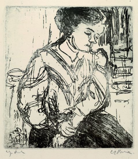 Ernst Ludwig Kirchner - Sitzende Dame in heller Bluse