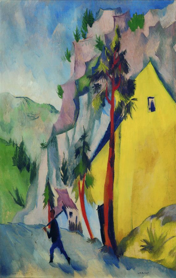 Joseph Urbach - Landschaft mit gelbem Haus