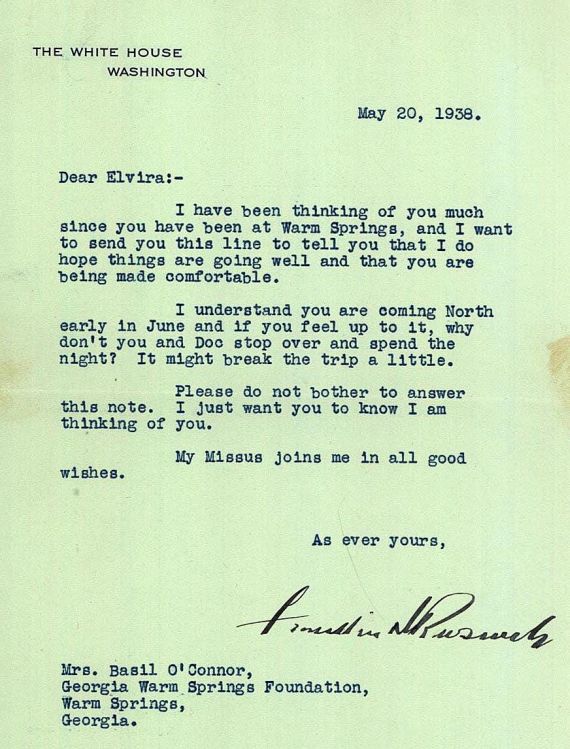 Franklin Delano Roosevelt - Brief und Couvert