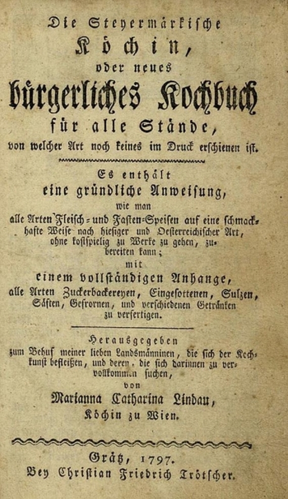 M. E. Lindau - Die steyermärkische Köchin. 1797