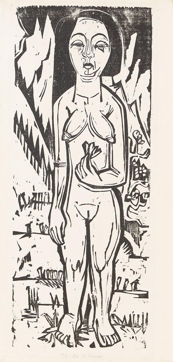 Ernst Ludwig Kirchner - Akt mit Blume