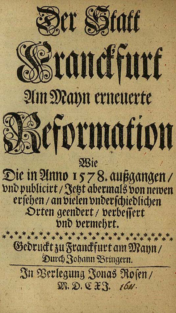 Johann Fichard - Statt Franckfurt am Mayn, 1611. [5]