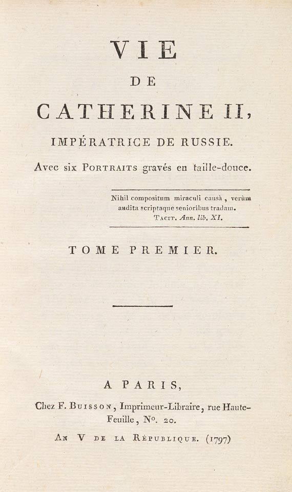 Jean Henri de Castéra - Vie de Catherine II. 2 Bde. 1797 - Altre immagini
