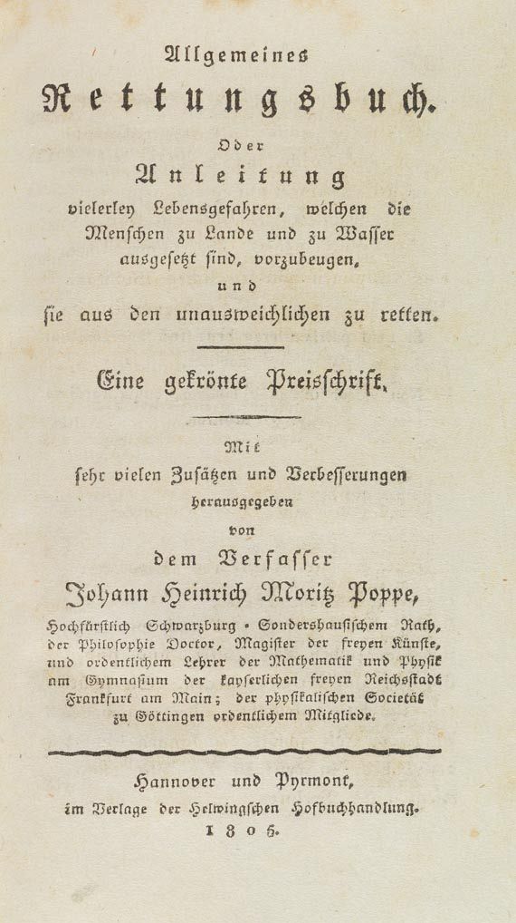 Johann Heinrich Moritz von Poppe - Allgemeines Rettungsbuch. 1806 - Altre immagini