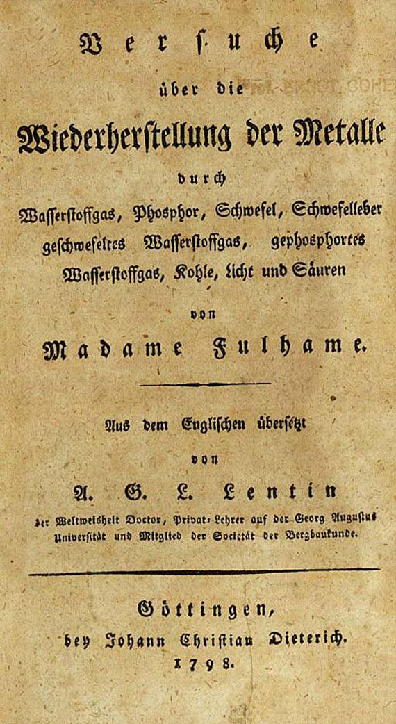 E. Fulhame - Wiederherstellung der Metalle, 1798 (46)