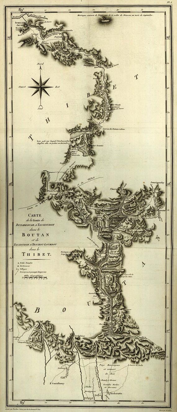 Samuel Turner - Ambassade au Thibet. Nur Atlas. 1793.