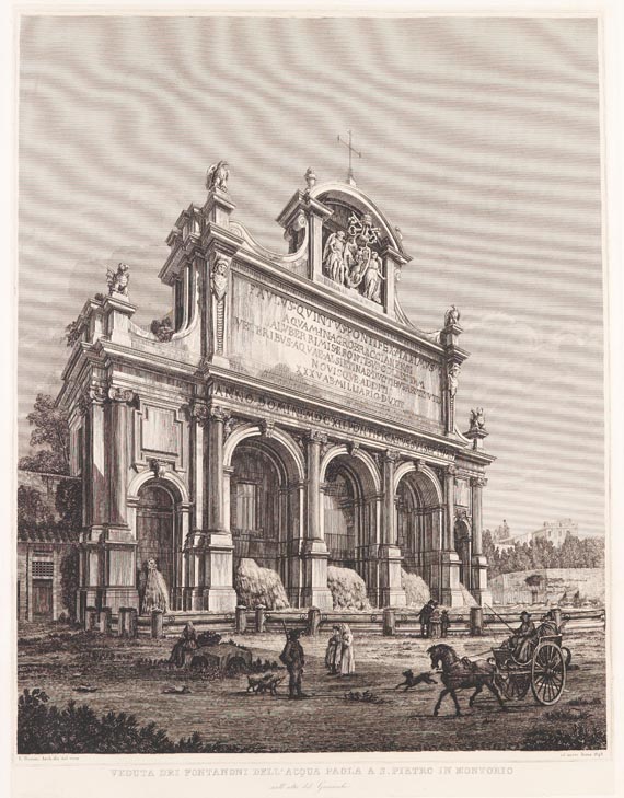  Italien - 18 Bll. Ansichten, u. a. aus Scenografia di Roma moderna. 1848-50. - Altre immagini