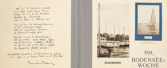 Rainer Maria Rilke - Eigh. Gedicht. In: Fotoalbum Yachting. 1924. - Altre immagini