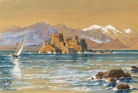 Friedrich Preller d. J. - Die Festung Bourtzi vor Nauplia
