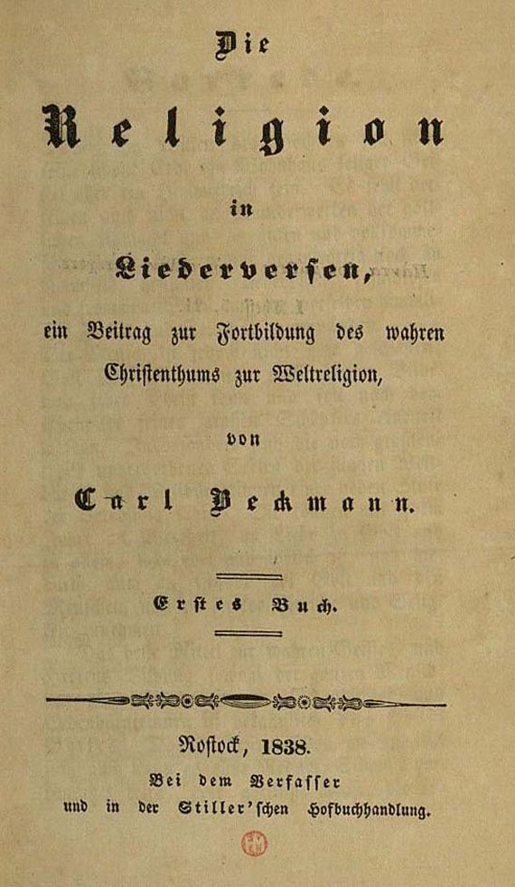 Carl Beckmann - Religion in Liederversen. 1838