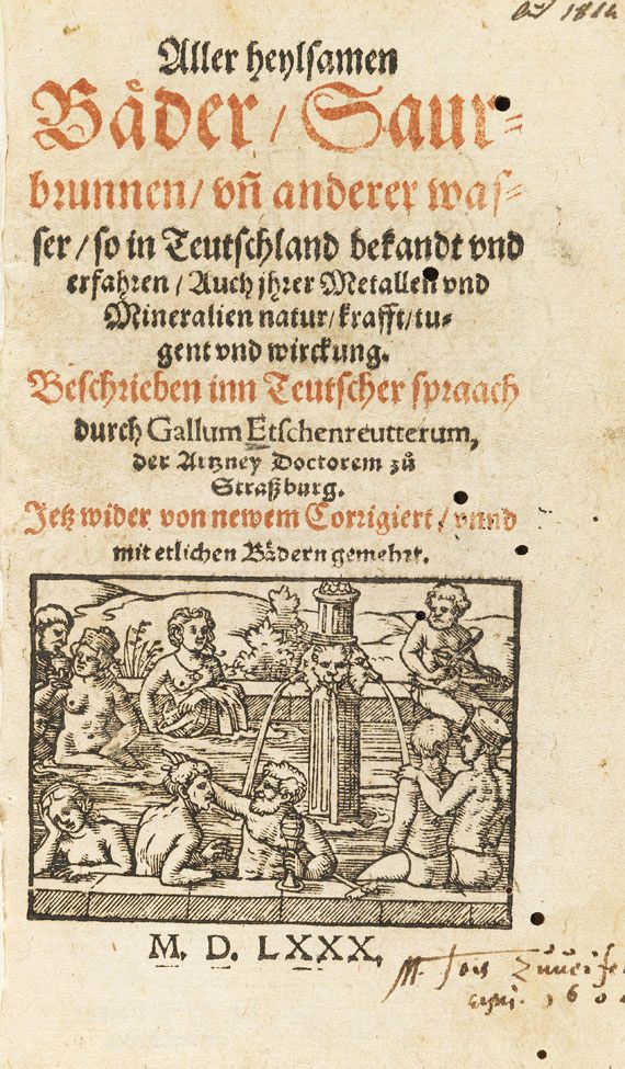 Gallus Etschenreuter - Aller heylsamen Bäder Saurbrunnen. 1580. - Altre immagini