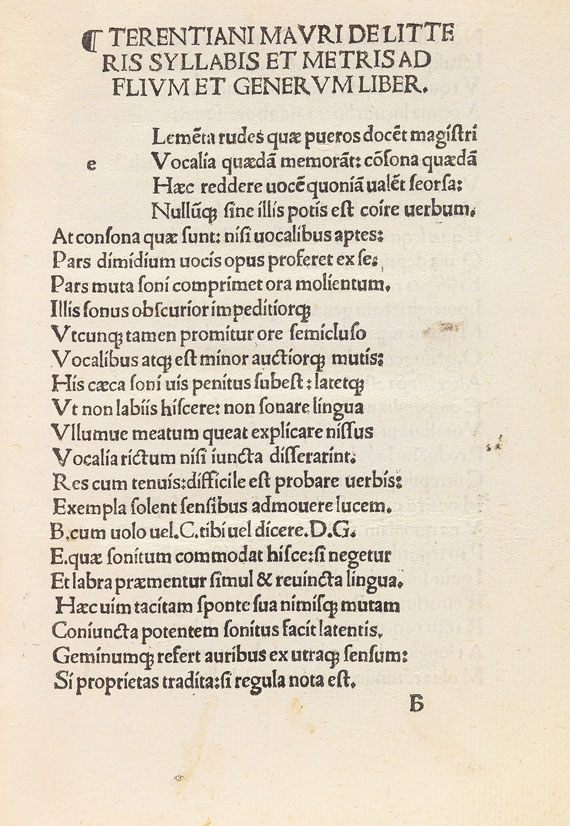 Maurus Terentianus - Litteris Syllabis (1503)