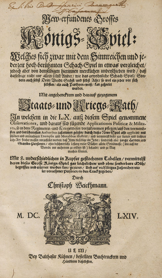 Christoph Weickhmann - New-erfundenes Königs- Spiel. 1664. - Altre immagini