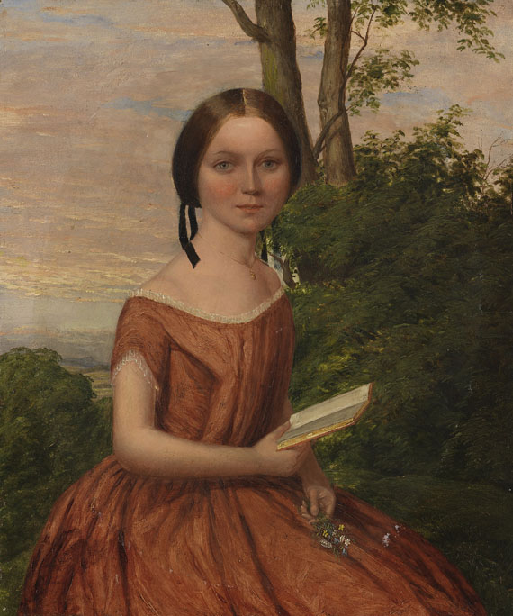 William Galbraith - Mädchenportrait mit Buch