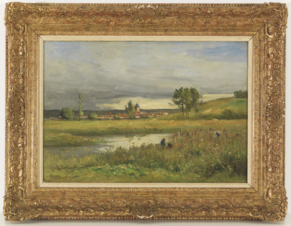 Jean-Baptiste Antoine Guillemet - Landschaft mit Dorf und Fluss - Altre immagini