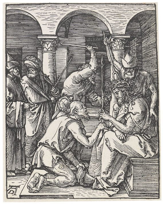 Albrecht Dürer - 4 Bll.: Geburt Christi. Christus vor Herodes. Die Dornenkrönung. Die Kreuztragung (aus der kleinen Holzschnittpassion) - Altre immagini
