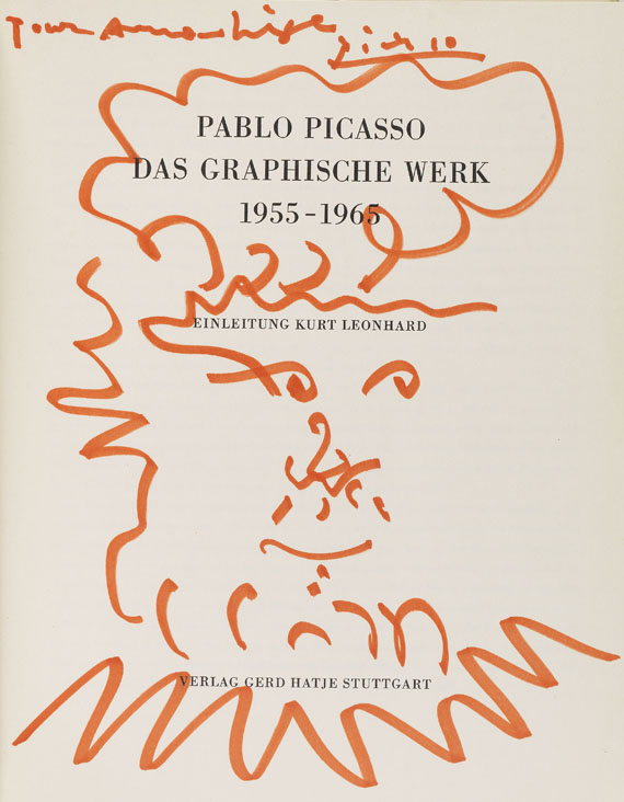 Pablo Picasso - Leonhard, K., Picasso das Graphische Werk. 1966. Mit Zeichnungen. 1966