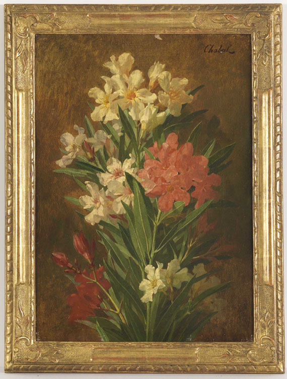 Pierre Adrien Chabal-Dussurgey - Rot und weiß blühender Oleander - Cornice