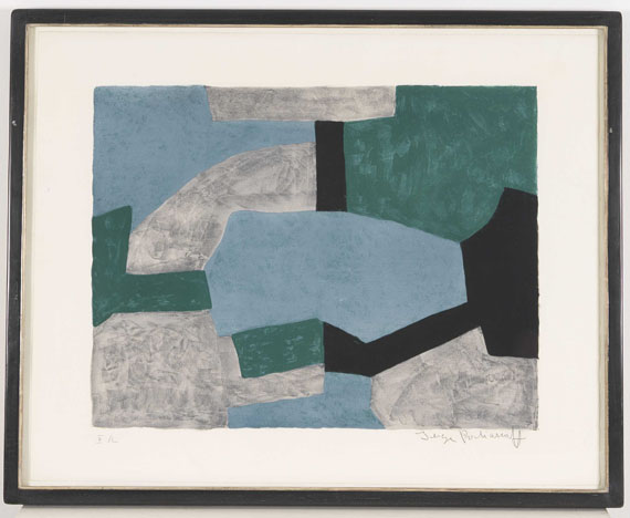 Serge Poliakoff - Composition grise, verte et bleue - Cornice