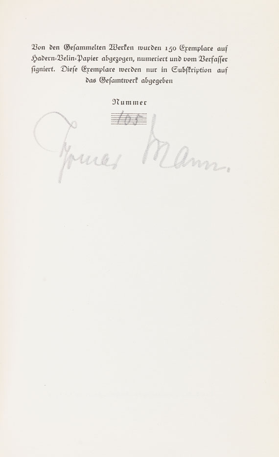 Thomas Mann - Novellen. 1922. 2 Bde. Von T. Mann sign. - Altre immagini