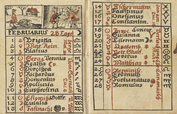  Miniaturbücher - Hand Calender auf das Jahr ... 1725 (mit Steckschuber). - Altre immagini