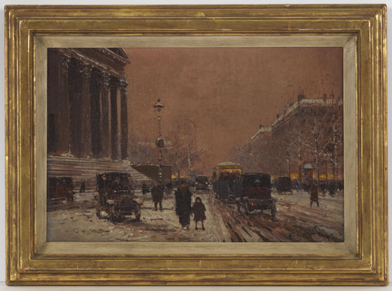 Edouard Léon Cortès - Paris - Place de la Madeleine im Winter - Cornice