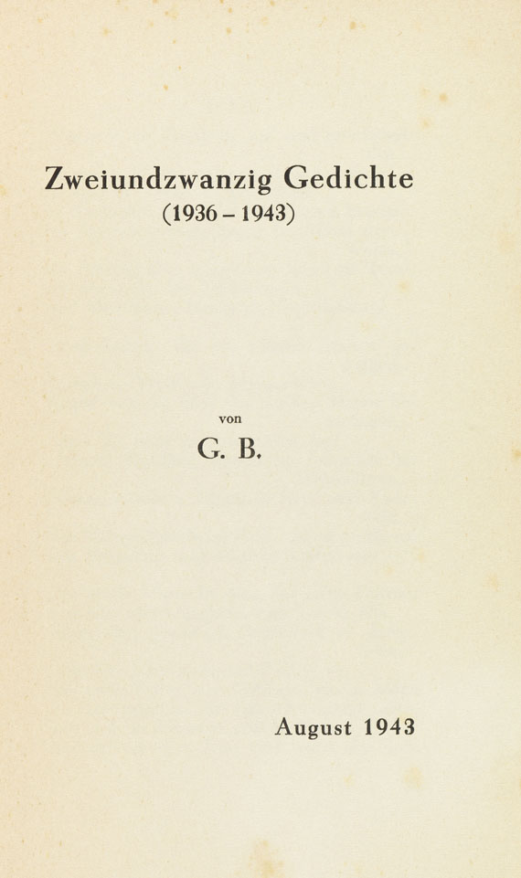 Gottfried Benn - Zweiundzwanzig Gedichte (1936-1943) - Altre immagini