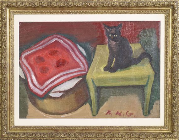 Friedrich Karl Gotsch - Katze auf dem Tisch - Cornice