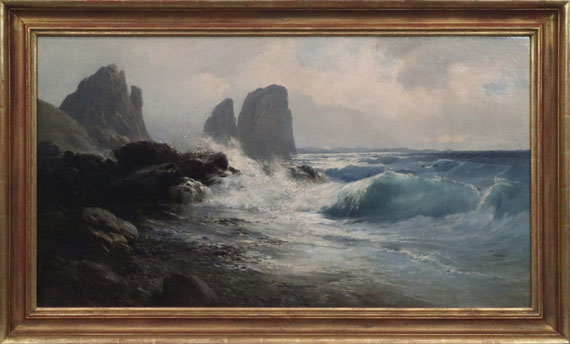 Edward Theodore Compton - Die Faraglioni-Felsen vor der Küste von Capri - Cornice