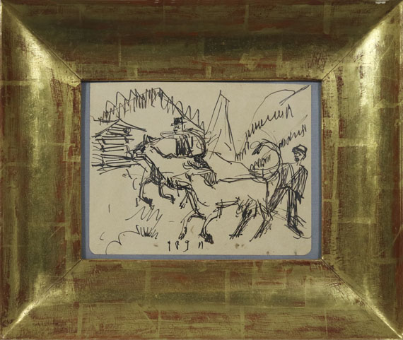 Ernst Ludwig Kirchner - Hirten und Kühe auf der Stafelalp - Cornice