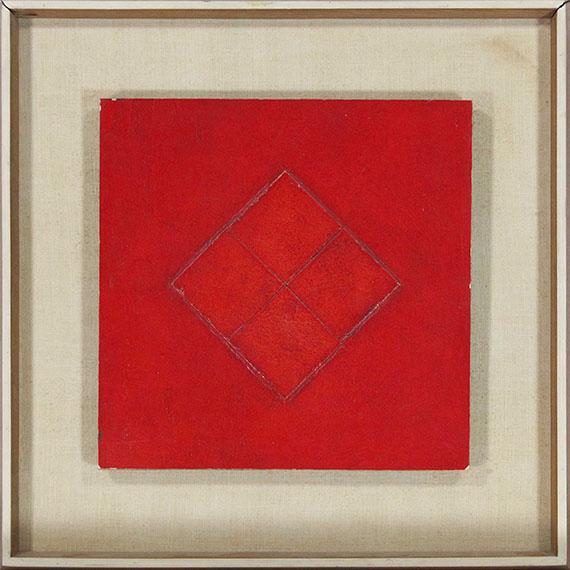 Gottfried Honegger - Ohne Titel (Tableau Relief in Red) - Cornice
