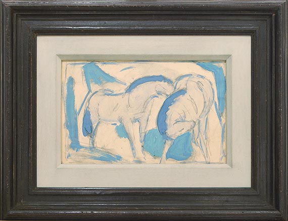 Franz Marc - Zwei Pferde, blaugrün - Cornice