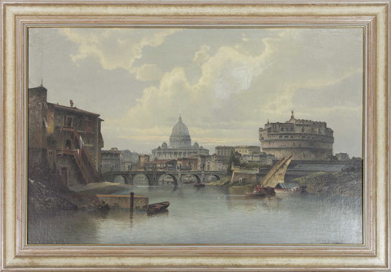 Karl Kaufmann - Ansicht von Rom mit St. Peter und Engelsburg - Cornice