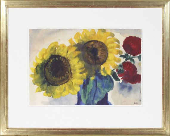 Emil Nolde - Sonnenblumen und rote Blüten - Cornice
