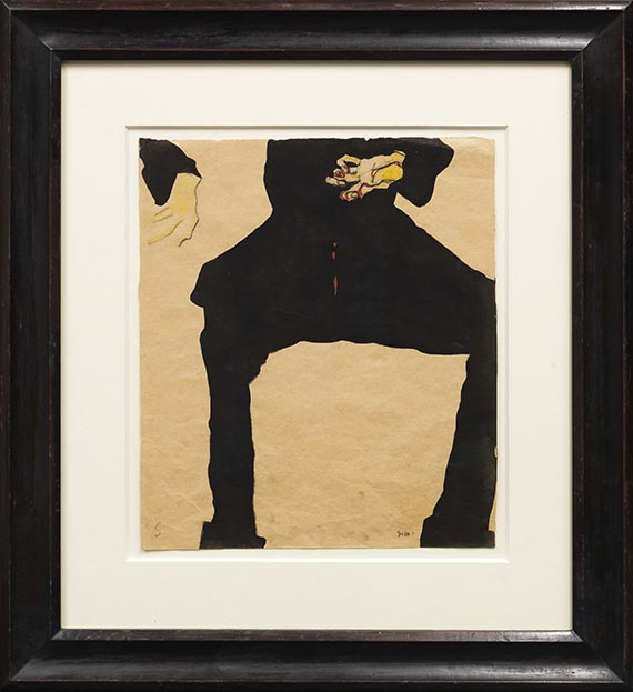 Egon Schiele - Studie eines sitzenden Mannes (Max Oppenheimer) - Cornice