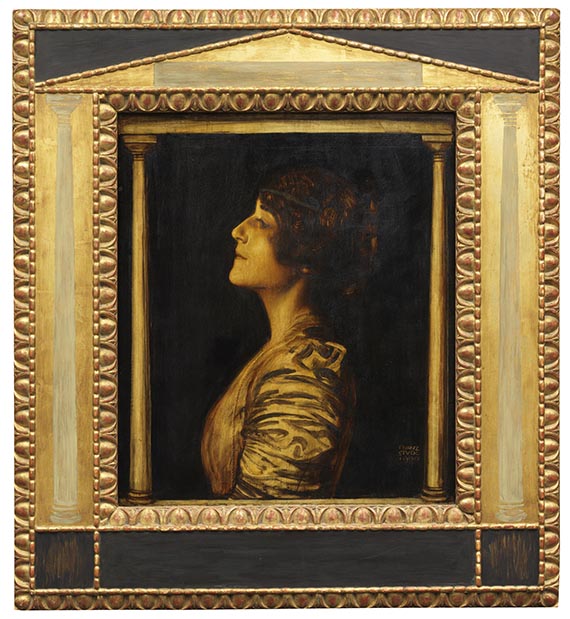 Franz von Stuck - Weibliches Porträt (Mary Stuck) - Cornice